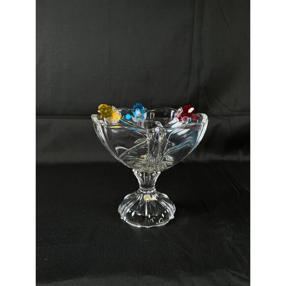 Vintage Bleikristall 24% Lead Crystal GERMAN Vase Tray glass clear candy dish - Picture 10 of 15